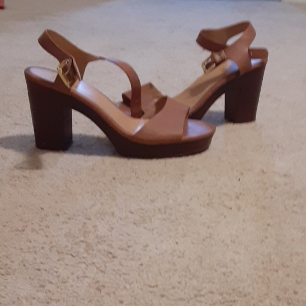 Tan high heels